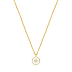 Optic White Enamel Disc Gold Necklace