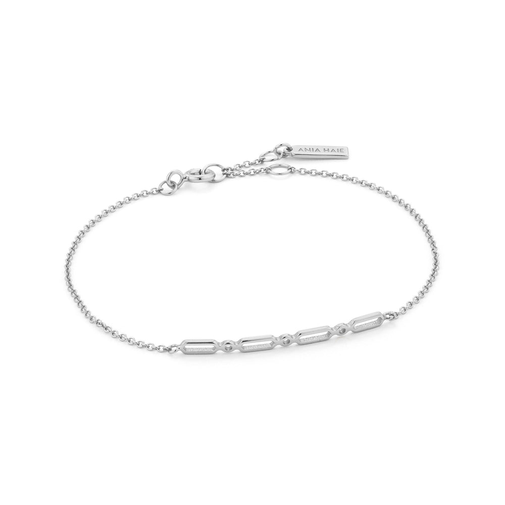 Silver Modern Solid Bar Bracelet