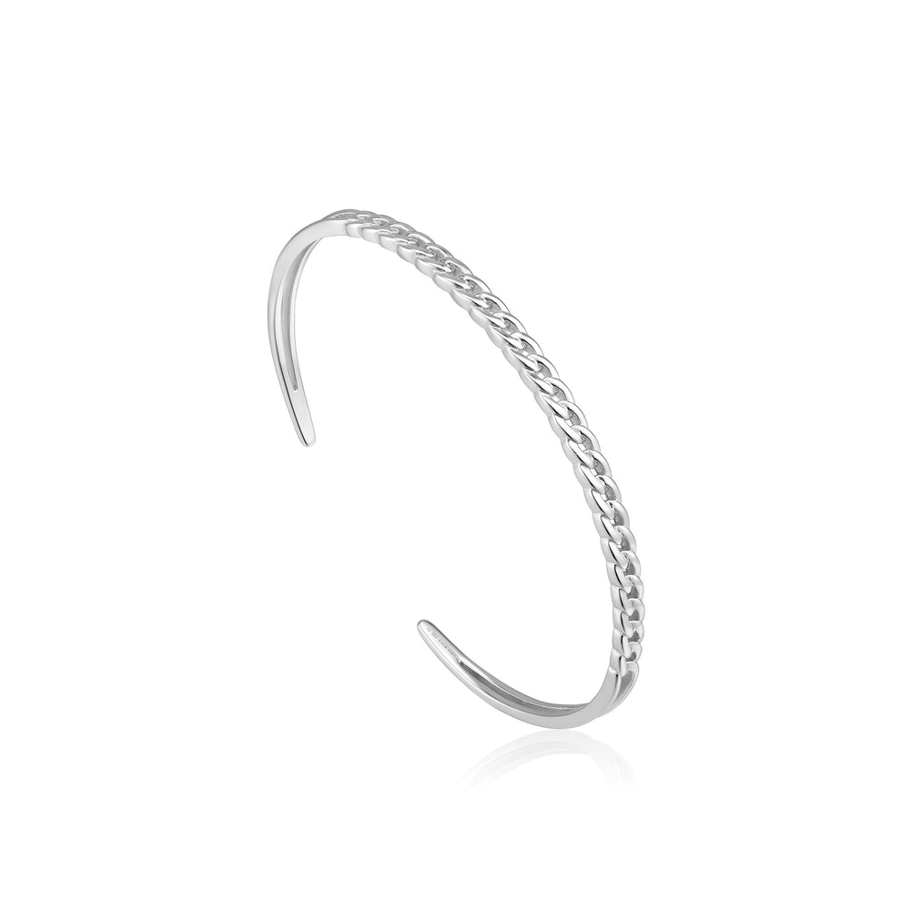 
            
                Load image into Gallery viewer, Silver Curb Chain Cuff
            
        