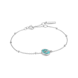 
            
                Load image into Gallery viewer, Silver Turquoise Disc Bracelet
            
        