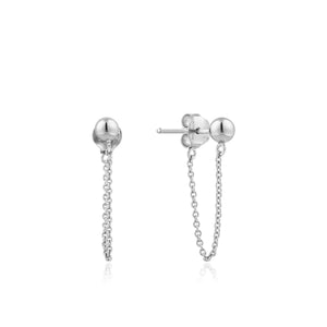 
            
                Load image into Gallery viewer, Silver Modern Chain Stud Earrings
            
        