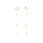 Gold Modern Beaded Drop Earrings