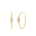 Opal Colour Raindrop Gold Hoop Earrings