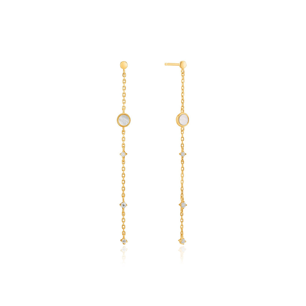 
            
                Load image into Gallery viewer, Gold Mother Of Pearl Drop Earrings
            
        