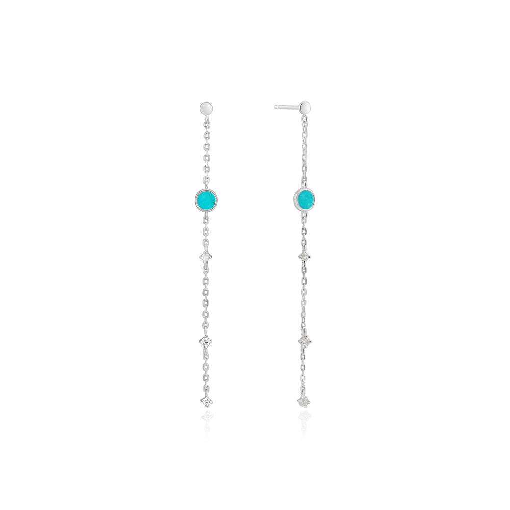 
            
                Load image into Gallery viewer, Silver Turquoise Drop Earrings
            
        