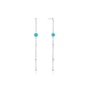 
            
                Load image into Gallery viewer, Silver Turquoise Drop Earrings
            
        