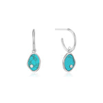 Silver Tidal Turquoise Mini Hoop Earrings