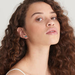 Teal Enamel Disc Silver Stud Earrings