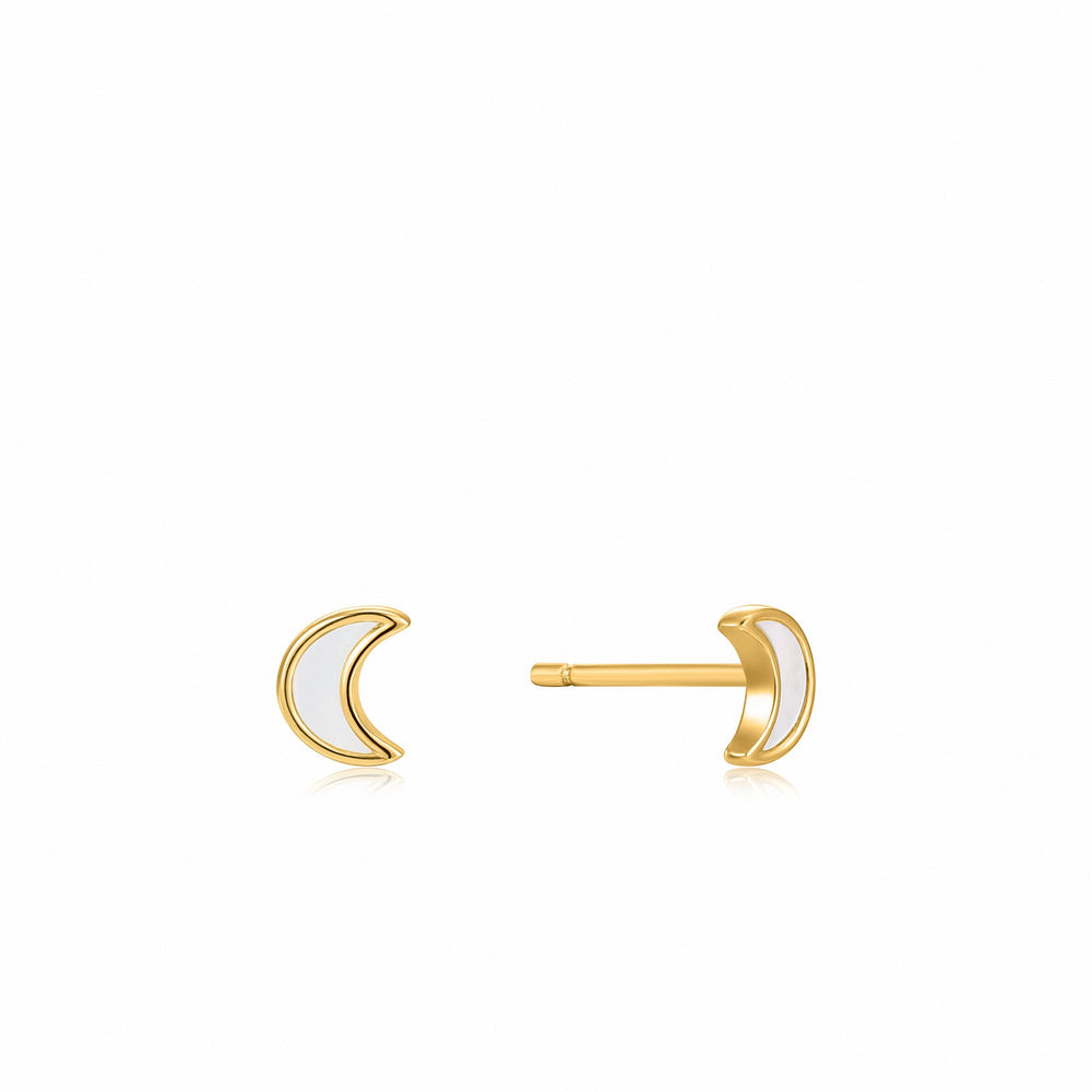 
            
                Load image into Gallery viewer, Moon Gold Stud Earrings
            
        