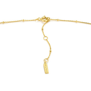 Gold Beaded Chain Link Necklace