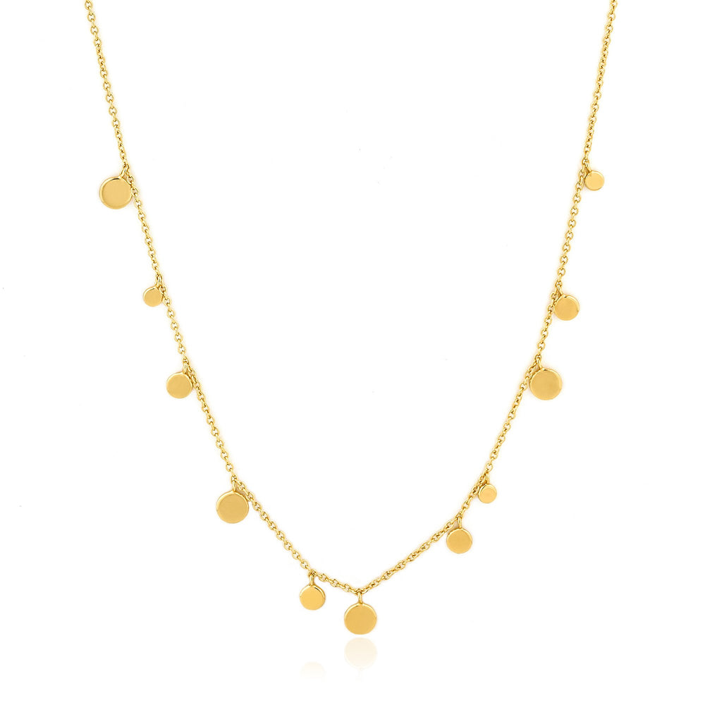 Gold Geometry Mixed Discs Necklace