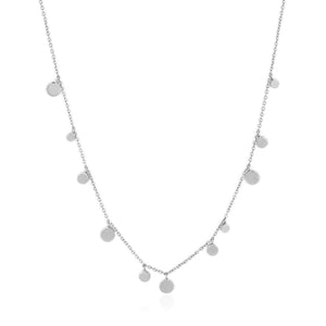 Silver Geometry Mixed Discs Necklace