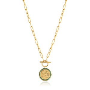 Gold Emperor T-bar Necklace