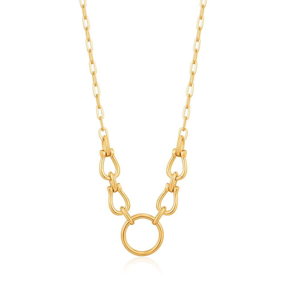 Gold Horseshoe Link Necklace