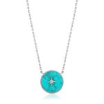 Silver Turquoise Emblem Necklace