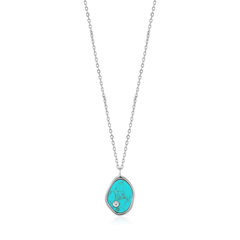 
            
                Load image into Gallery viewer, Silver Tidal Turquoise Necklace
            
        