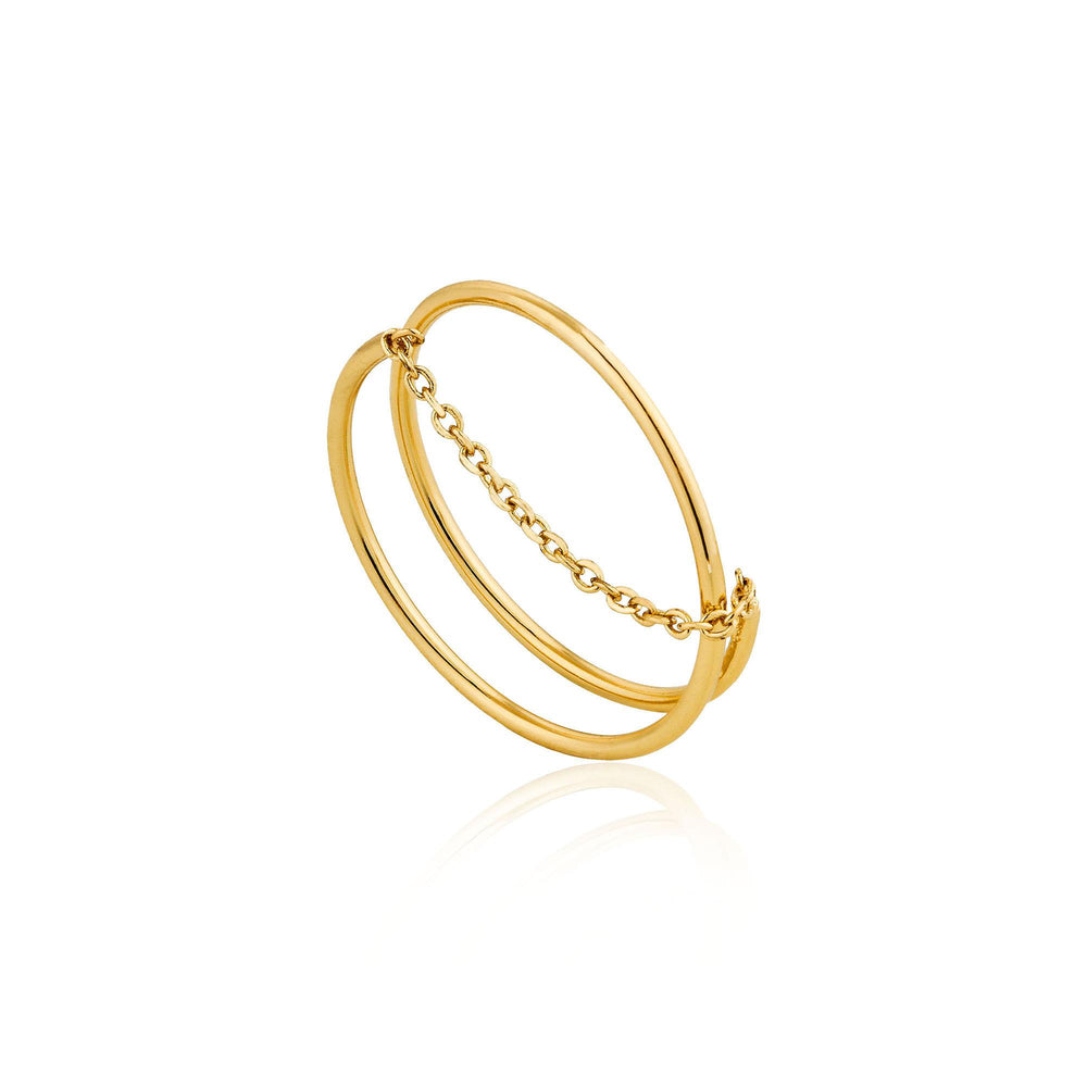 
            
                Load image into Gallery viewer, Gold Modern Twist Chain Adjustable Ring
            
        