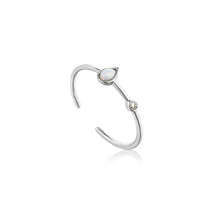 
            
                Load image into Gallery viewer, Opal Colour Raindrop Adjustable Silver Ring
            
        